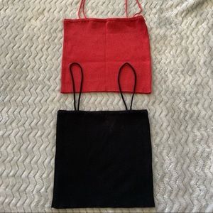 Brandy Melville red and black tank top bundle